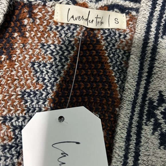 New Cozy Native Tribal Print Boho Western Long Blanket Cardigan Sweater - Picture 3 of 3